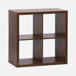 Kubisches Bücherregal Holz-Optik 2 Ebenen 4 Stauräume