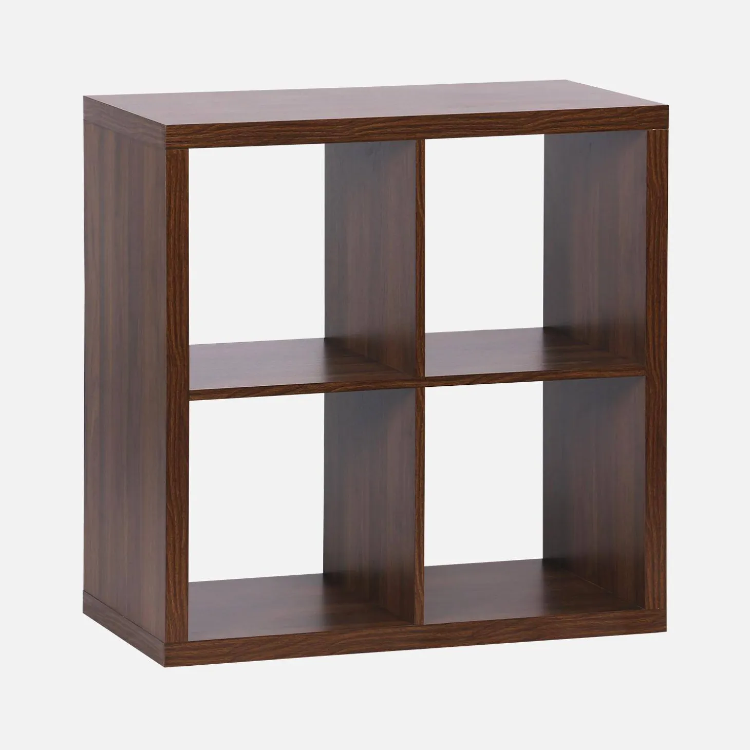 Kubisches Bücherregal Holz-Optik 2 Ebenen 4 Stauräume
