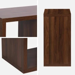 Kubisches Bücherregal Holz-Optik 2 Ebenen 4 Stauräume