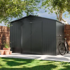 Metall-Gartenschuppen 5,29 m² Geräteschuppen mit zwei großen Schiebetüren