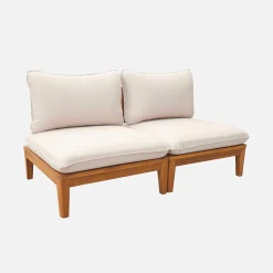Modulare Gartenbank aus Akazienholz beige