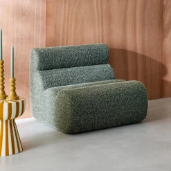 Modularer Lounge-Sessel mit Bezug im Alpaka-Look