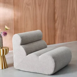 Modularer Lounge-Sessel mit strukturiertem Bouclé-Bezug