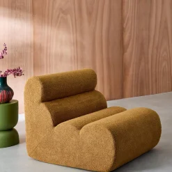 Modularer Lounge-Sessel mit strukturiertem Bouclé-Bezug