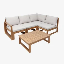 Modulares Gartenmöbel-Set aus Akazienholz für 4 Personen