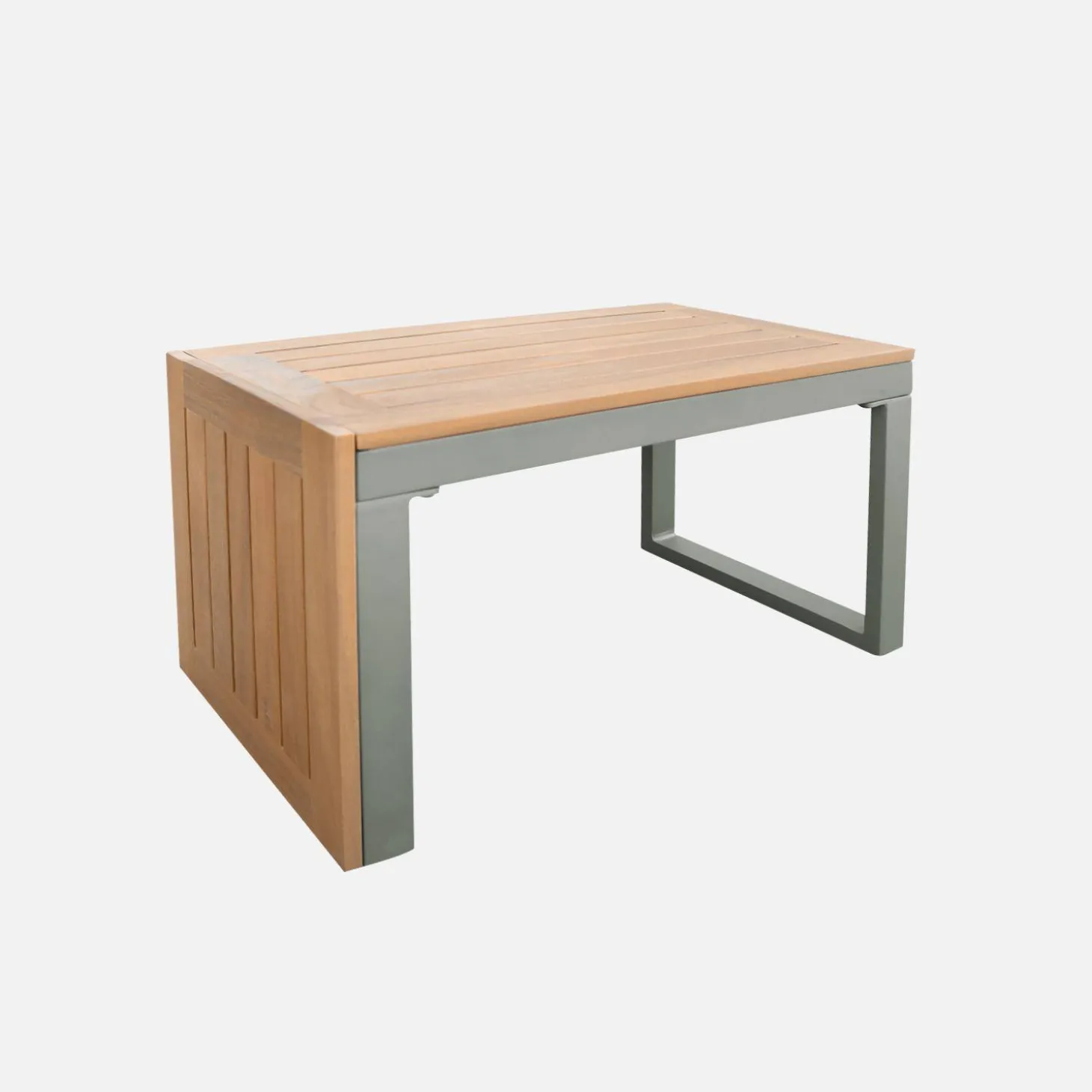 Modulares Gartenmöbelset aus Aluminium und Akazienholz, 4-Sitzer