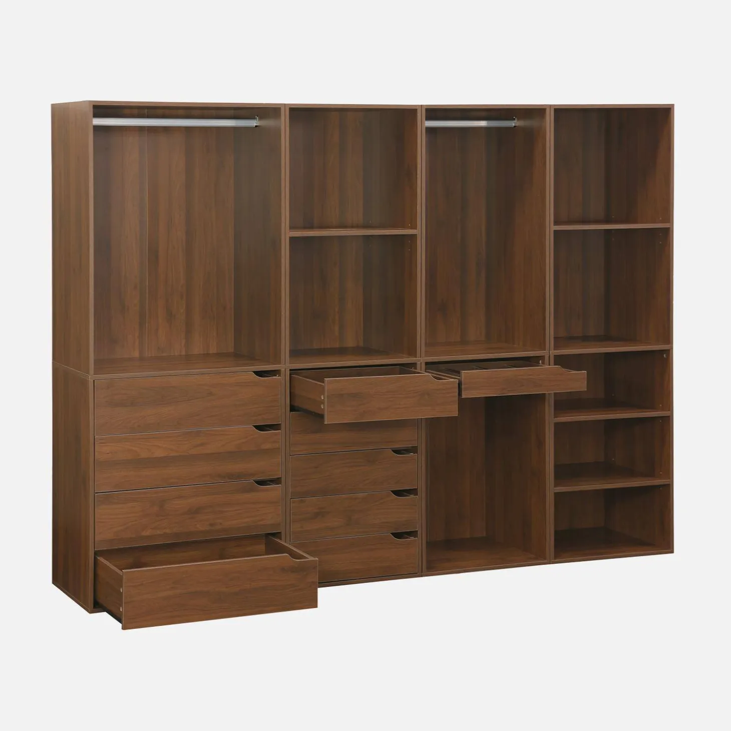 Modulares Kleiderschrank-Set mit 4 Elementen, Laminatplatten
