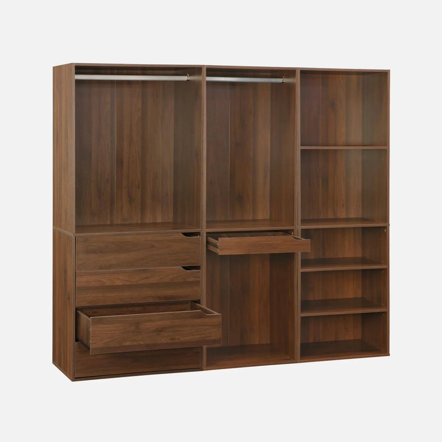 Modulares Kleiderschrank-Set mit 3 Elementen, Laminatplatten