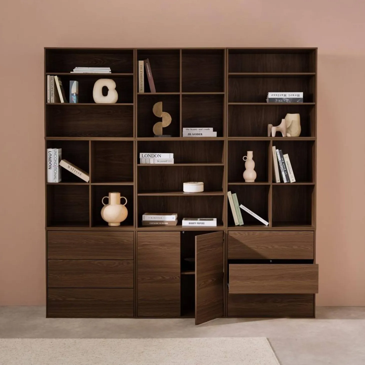 Modulares Regal Holzdekor 9 Elemente