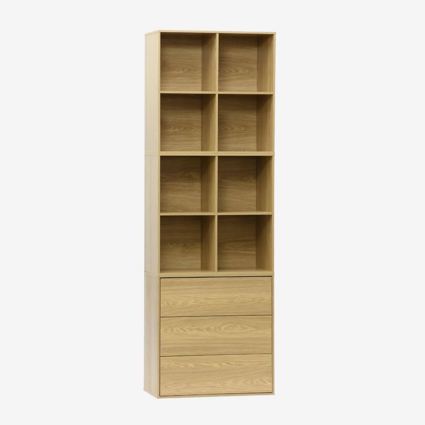 Modulares Regal Holzdekor 3 Elemente - 3 Schubladen 8 Fächer