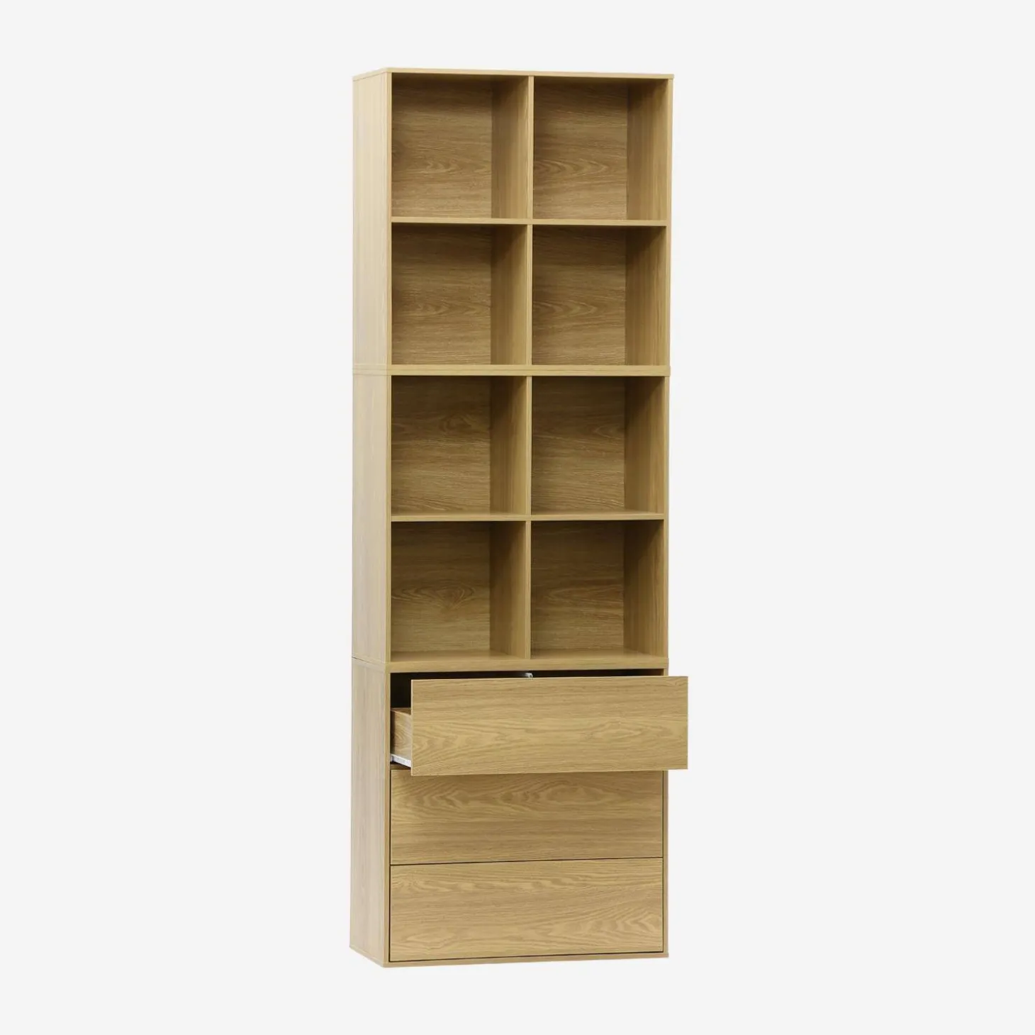 Modulares Regal Holzdekor 3 Elemente - 3 Schubladen 8 Fächer