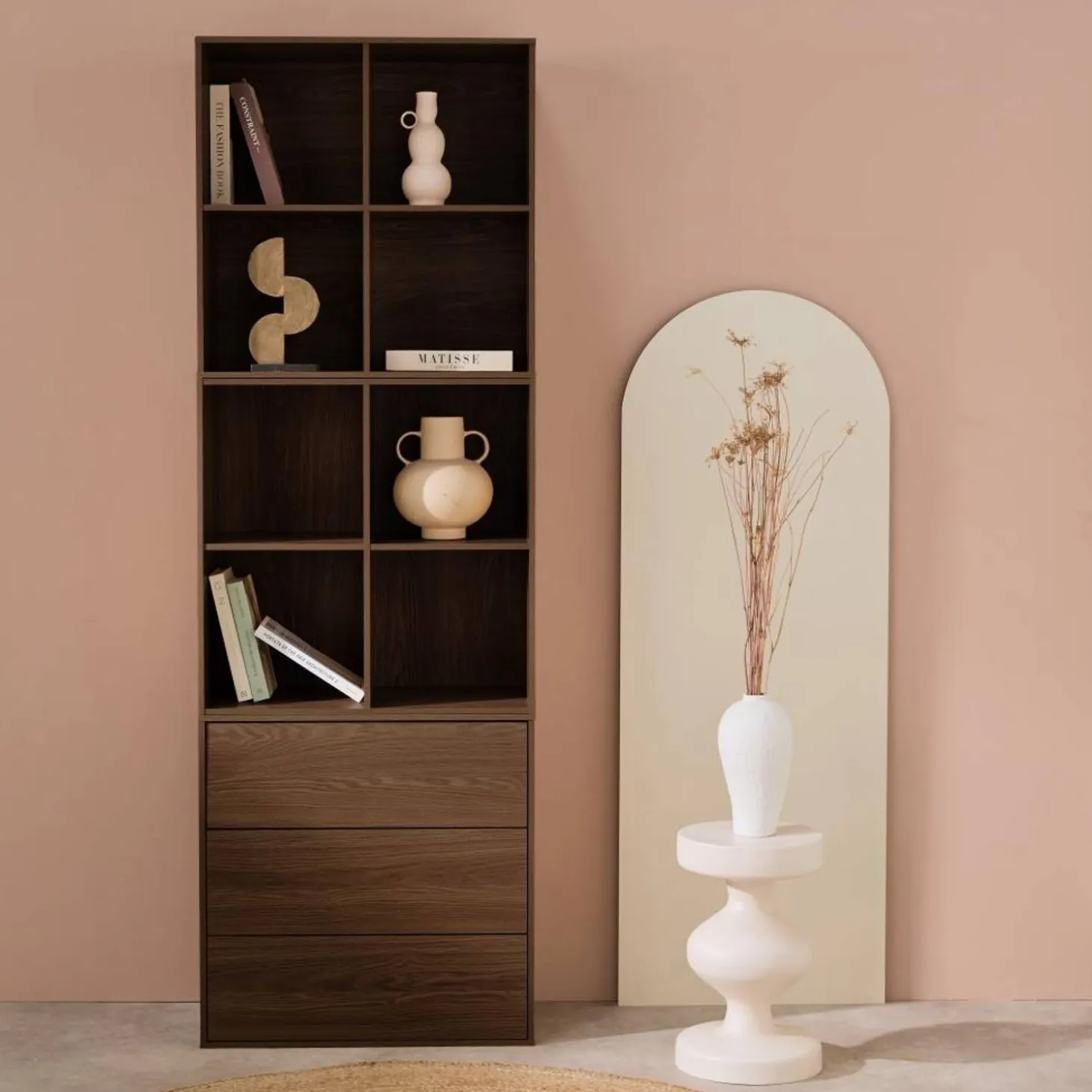 Modulares Regal Holzdekor 3 Elemente - 3 Schubladen 8 Fächer