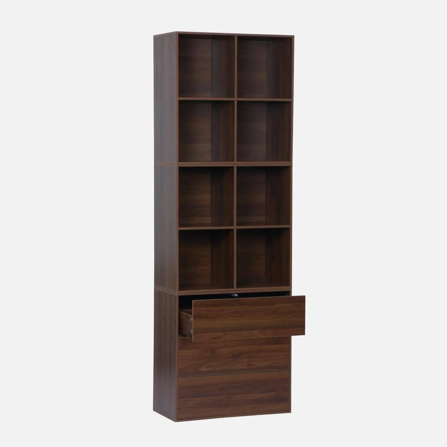Modulares Regal Holzdekor 3 Elemente - 3 Schubladen 8 Fächer