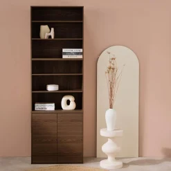 Modulares Regal Holzdekor 3 Elemente - 2 Türen 6 offene Fächer
