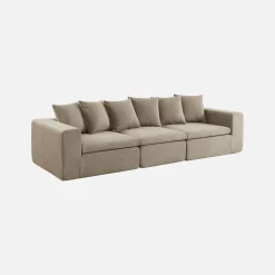 Modulares 3-Sitzer Sofa mit Chenille-Bezug