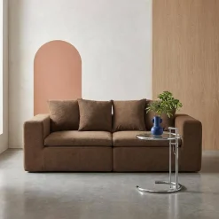 Modulares 2-Sitzer Sofa mit Chenille-Bezug