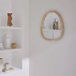 Organischer Spiegel aus Tannenholz 55cm