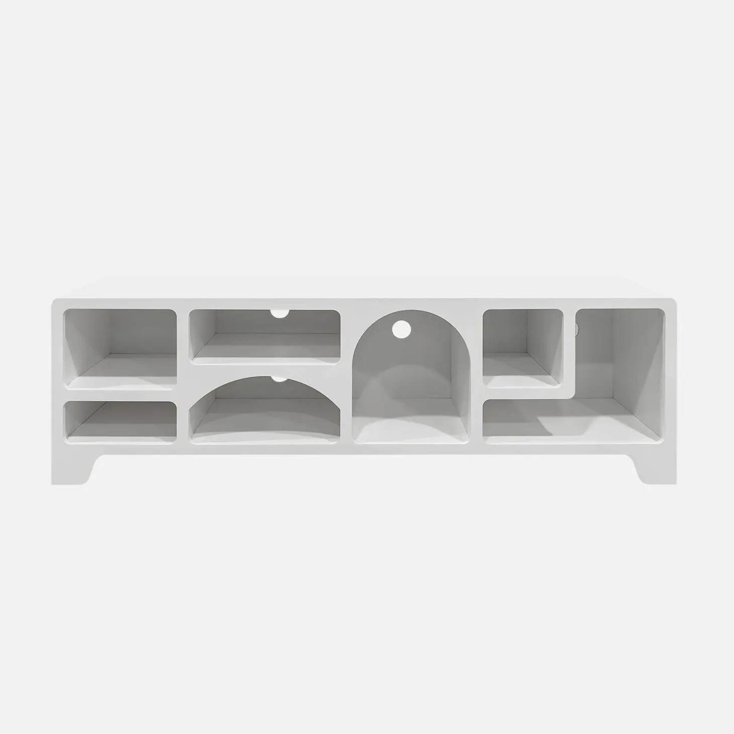 Organisches TV-Möbel mit Holzeffekt weiß 160cm
