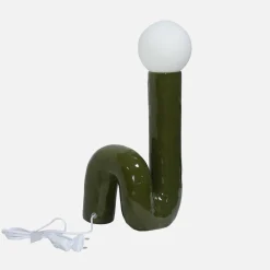 Organische Tischlampe lackierter Keramiksockel H 45cm