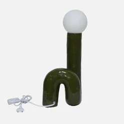 Organische Tischlampe lackierter Keramiksockel H 45cm