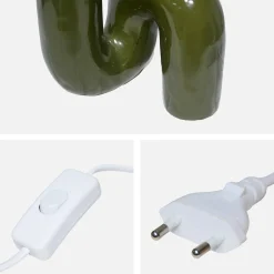 Organische Tischlampe lackierter Keramiksockel H 45cm