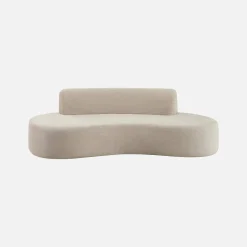 Organisch geformtes 3-Sitzer Sofa mit Chenille-Bezug