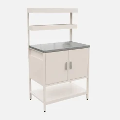 Outdoor-Küche aus Stahl mit 2 hängenden Regalböden und 2 Türen L 80 cm