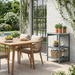 Outdoor-Küche aus Stahl mit 2 Regalböden L 49 cm