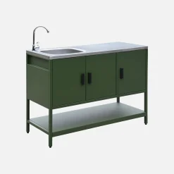 Outdoor-Küche aus Stahl mit Spüle L120 cm
