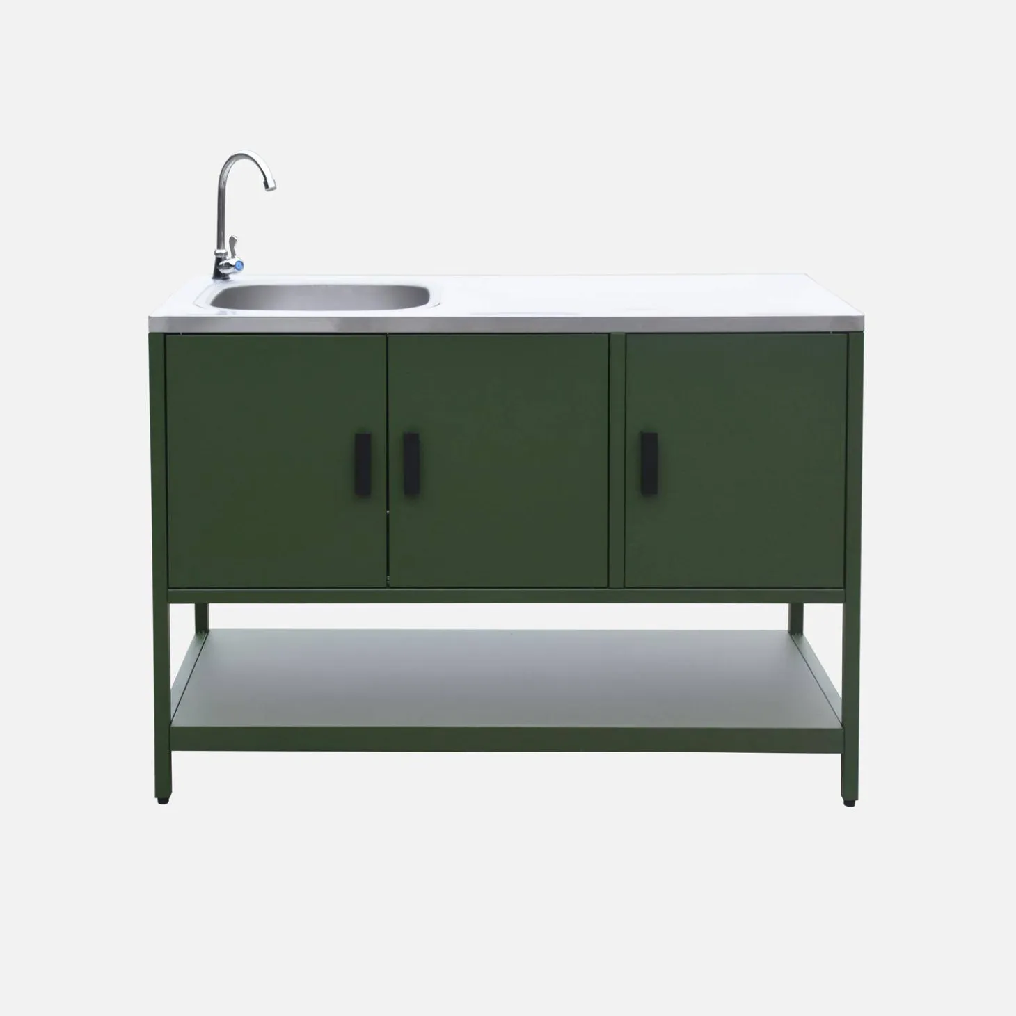 Outdoor-Küche aus Stahl mit Spüle L120 cm