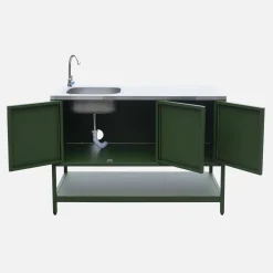 Outdoor-Küche aus Stahl mit Spüle L120 cm