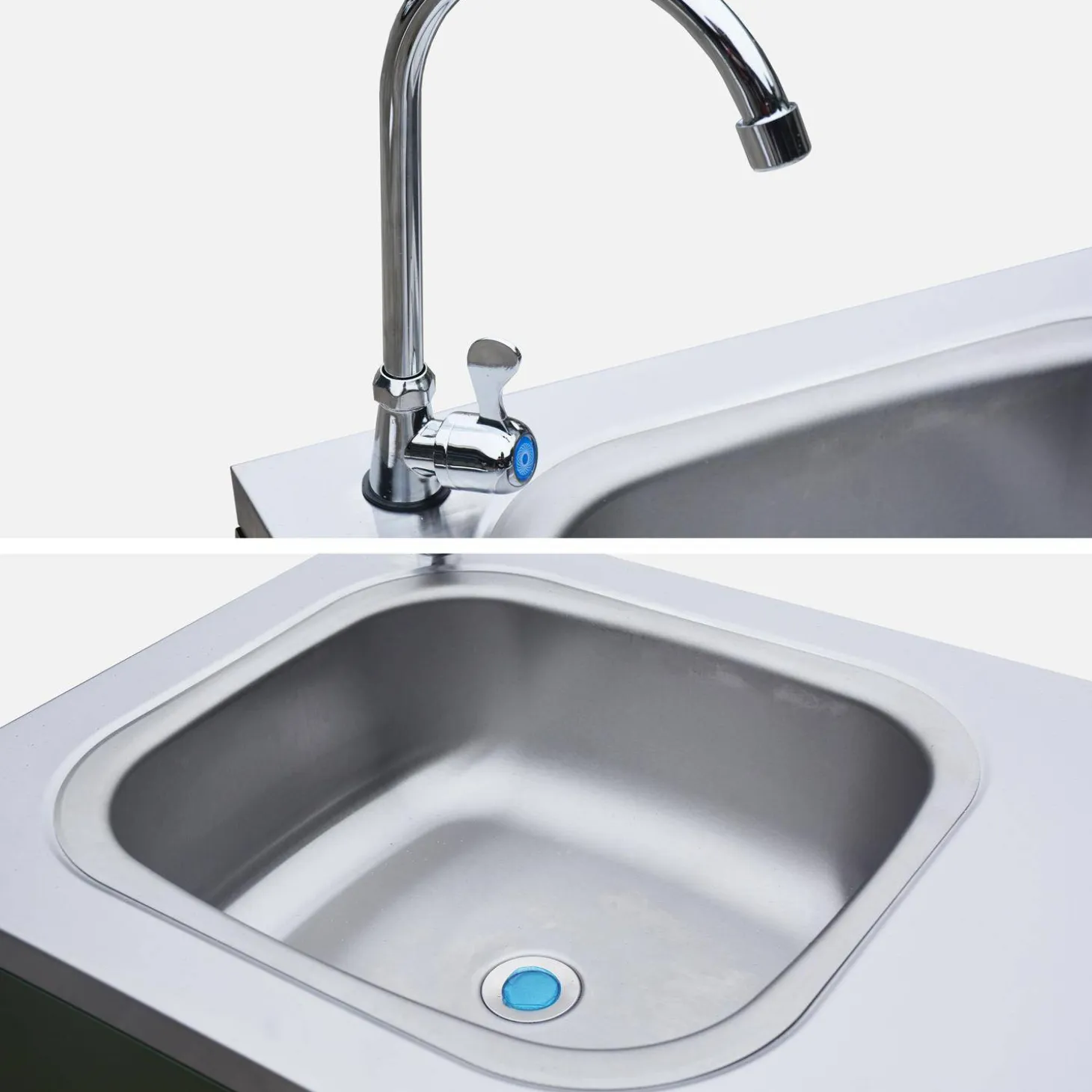 Outdoor-Küche aus Stahl mit Spüle L120 cm