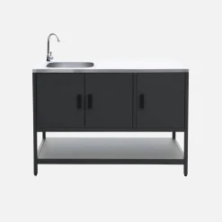 Outdoor-Küche aus Stahl mit Spüle L120 cm