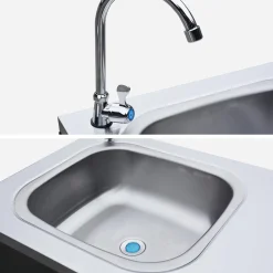 Outdoor-Küche aus Stahl mit Spüle L120 cm