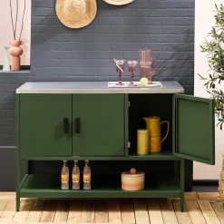 Outdoor-Küche aus Stahl mit 3 Türen, 1 Regalboden L120 cm