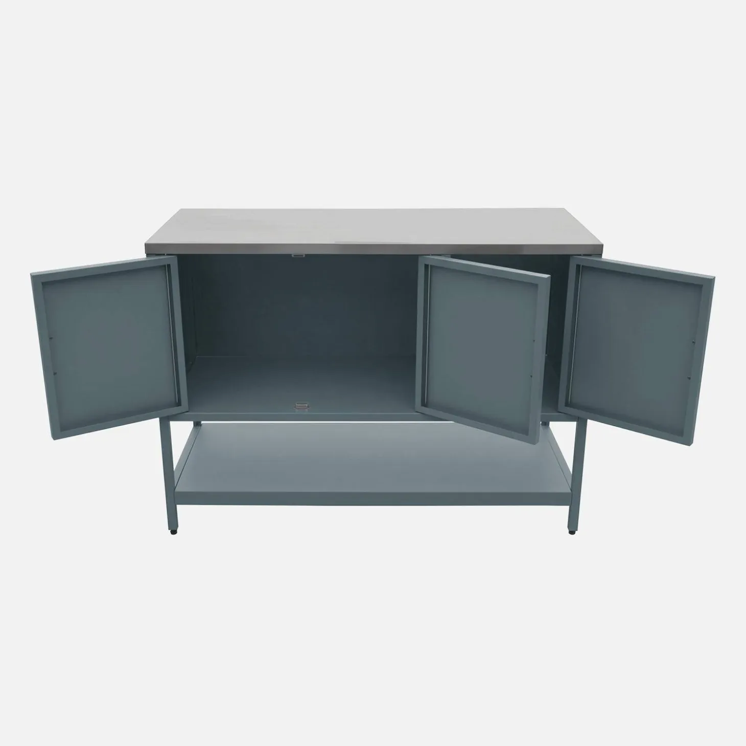 Outdoor-Küche aus Stahl mit 3 Türen, 1 Regalboden L120 cm