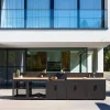 Outdoor-Küche 5 Module Stahl und Holzdekor