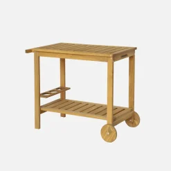 Outdoor-Küchenwagen 95 cm aus Tannenholz mit Rädern und Griff