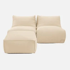 2 Outdoor Sessel und 1 Fußhocker mit Olefin-Bezug