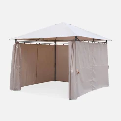 Pavillon 3 x 3 m - Laube mit Vorhängen