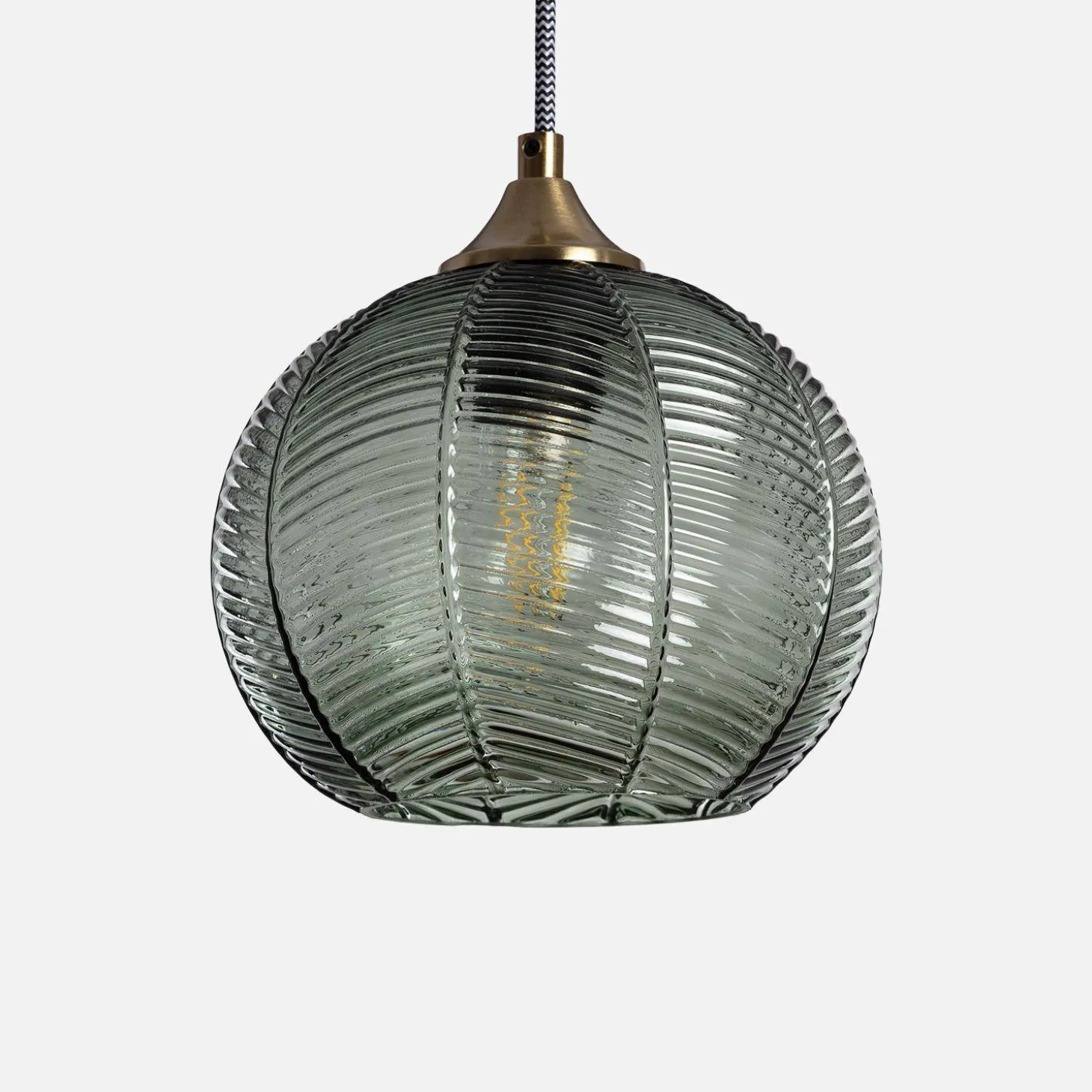 Pendelleuchte aus Metall und Glas Ø 20 cm