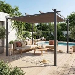 Pergola, Aluminium, 3x3m, Schiebedach