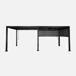 Pergola mit Lamellendach Palace 3x6m + 2 Markisen 3m