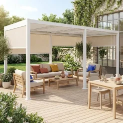 Pergola mit Lamellendach Palace 3x6m + 4 Markisen 3m