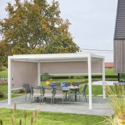 Pergola mit Lamellendach Palace 3x4m mit Markise 3m + Markise 4m
