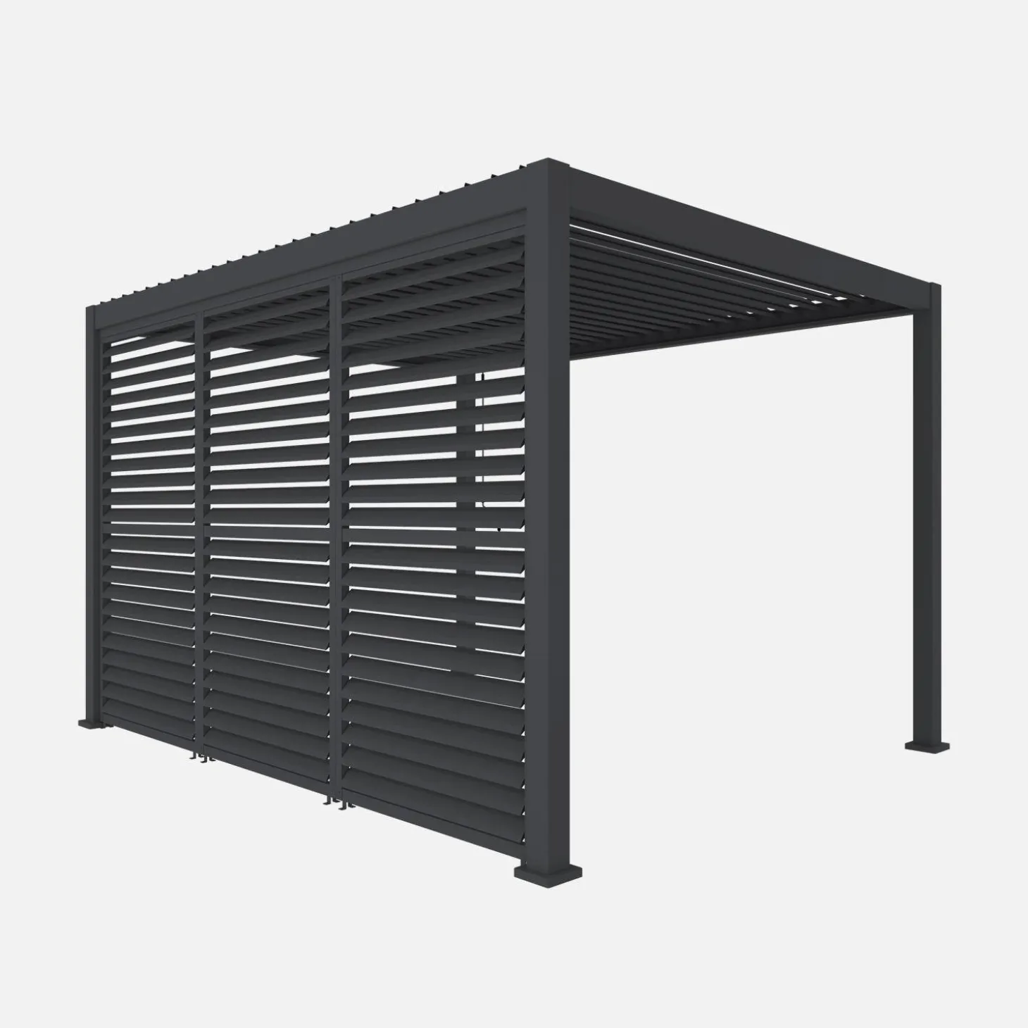 Pergola mit Lamellendach Triomphe 3x4m + 3 Lamellenwände 130cm
