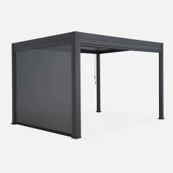 Pergola mit Lamellendach Triomphe 3x4m + Markise 3m + Markise 4m
