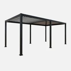 Pergola mit Lamellendach Triomphe 3x6m + 4 Markisen 3m