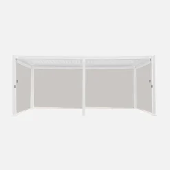 Pergola mit Lamellendach Triomphe 3x6m + 4 Markisen 3m