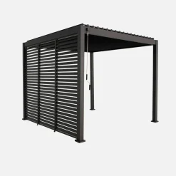 Pergola mit Lamellendach Triomphe 3x3m V2 + 3 Lamellenwände 100cm